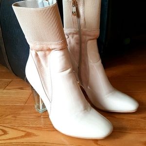 Acrylic heeled boots